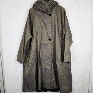 Mycra Pac Now Reversible Hooded Rain Coat Bronze‎ Black Pleated Hood Womens 4-1X